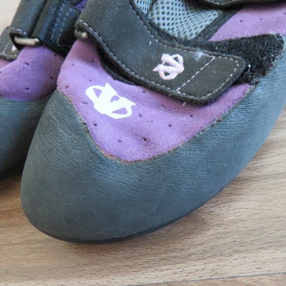 EVOLV Elektra Eco-Trax Rock Climbing Shoes Purple Black Gorpcore - Size US 10.5 - Picture 3 of 11